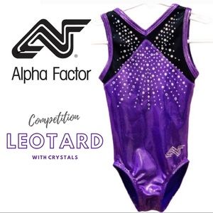 Alpha Factor Girls Gymnastics Leotard Purple